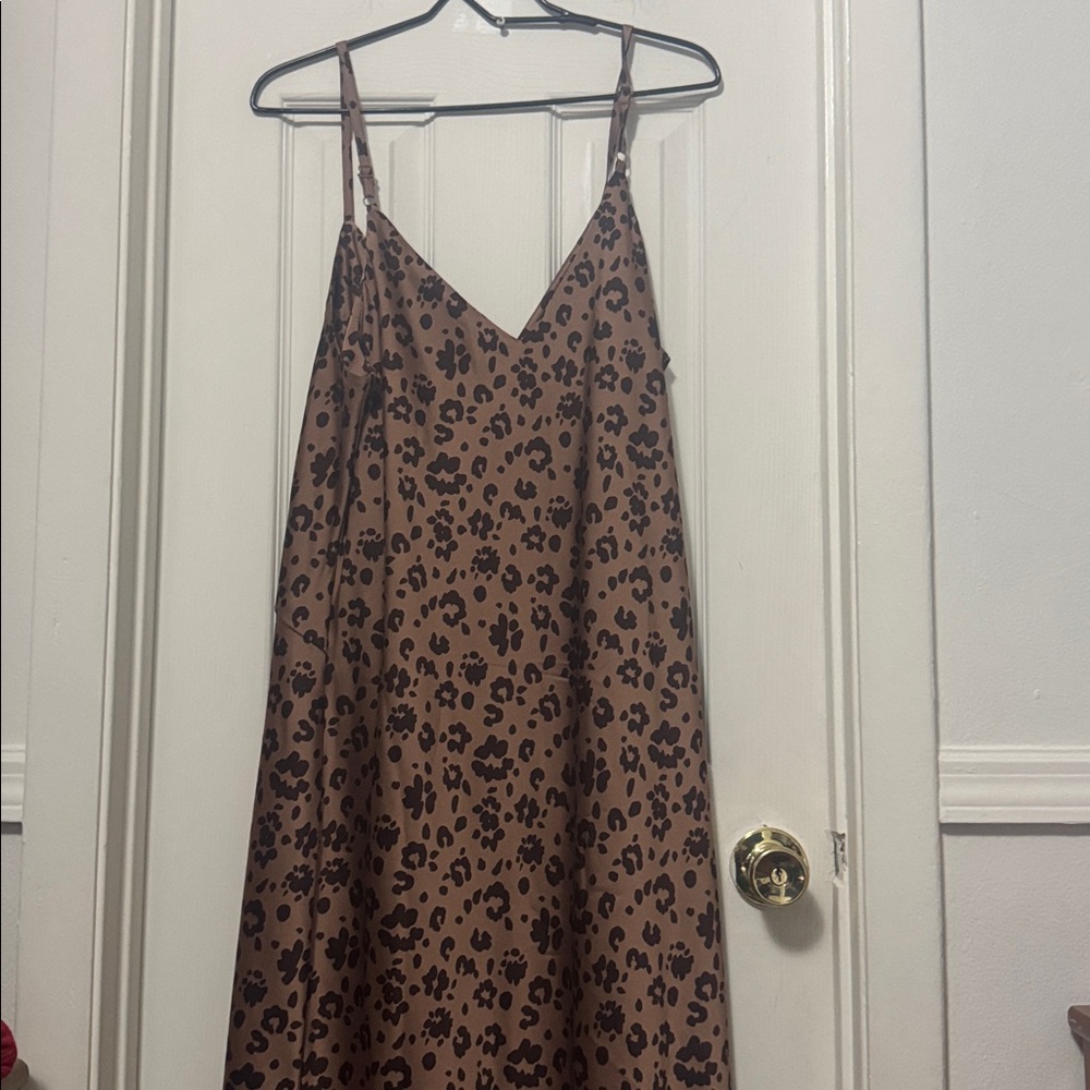 A New Day Brown Animal Print Dress